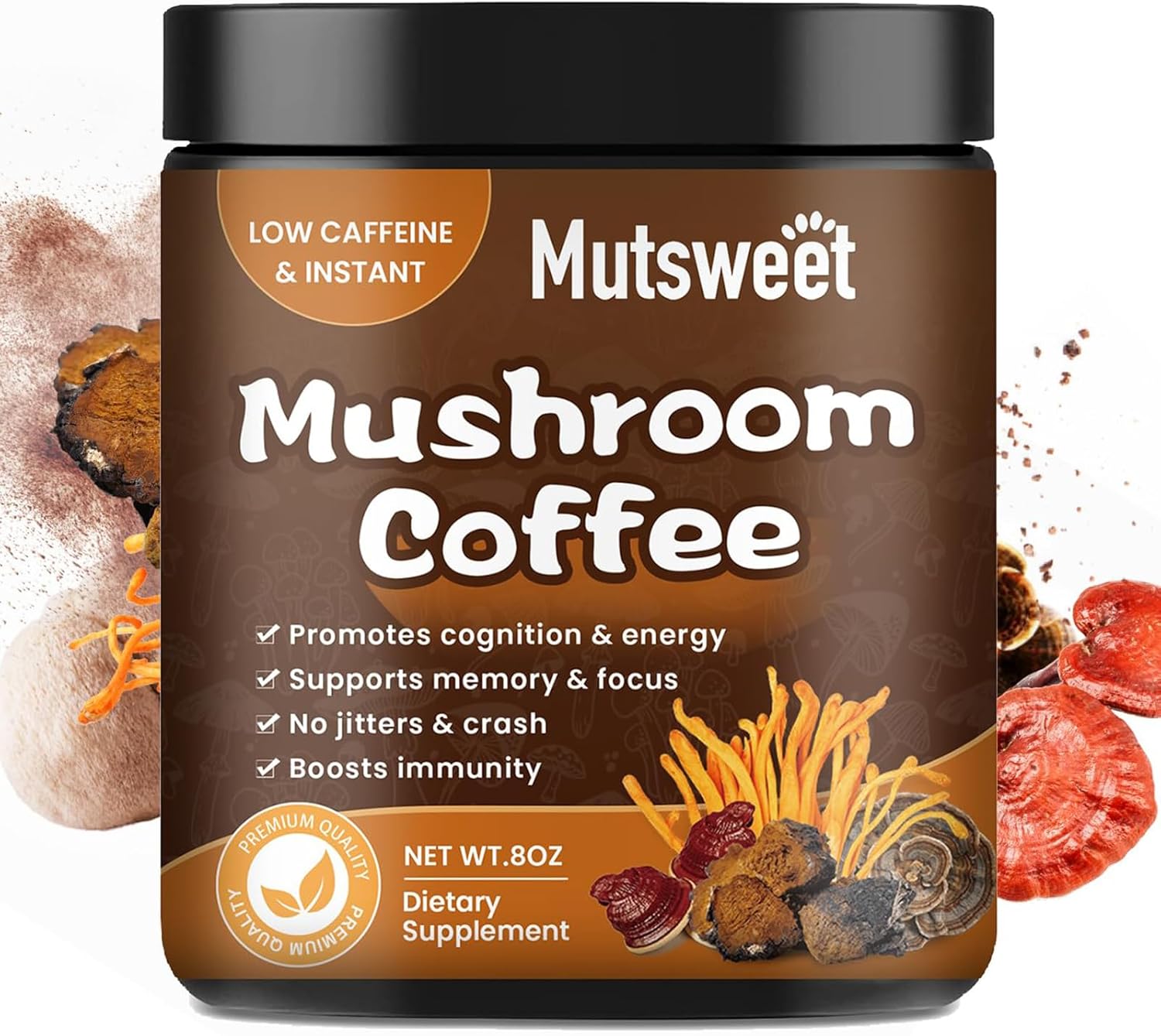 Immune Boosting Mushroom Coffee Mix, Focus & Energy - Mutsweet