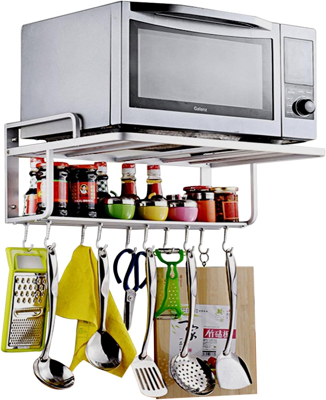 Space-Saving Double Deck Microwave Shelf ~ Organize with Style!