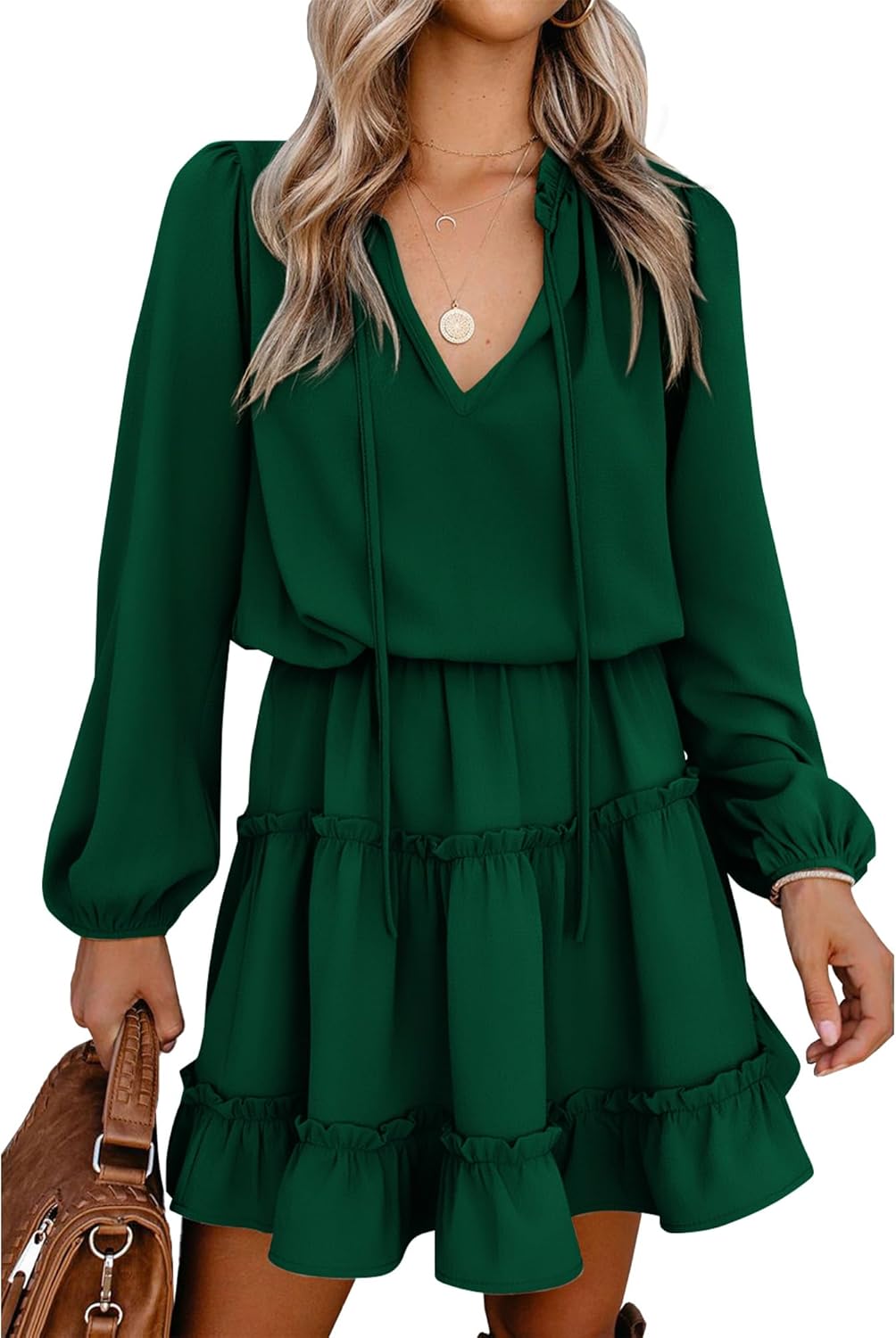 BTFBM Long Sleeve Fall Dresses for Women - Casual Mini Dress