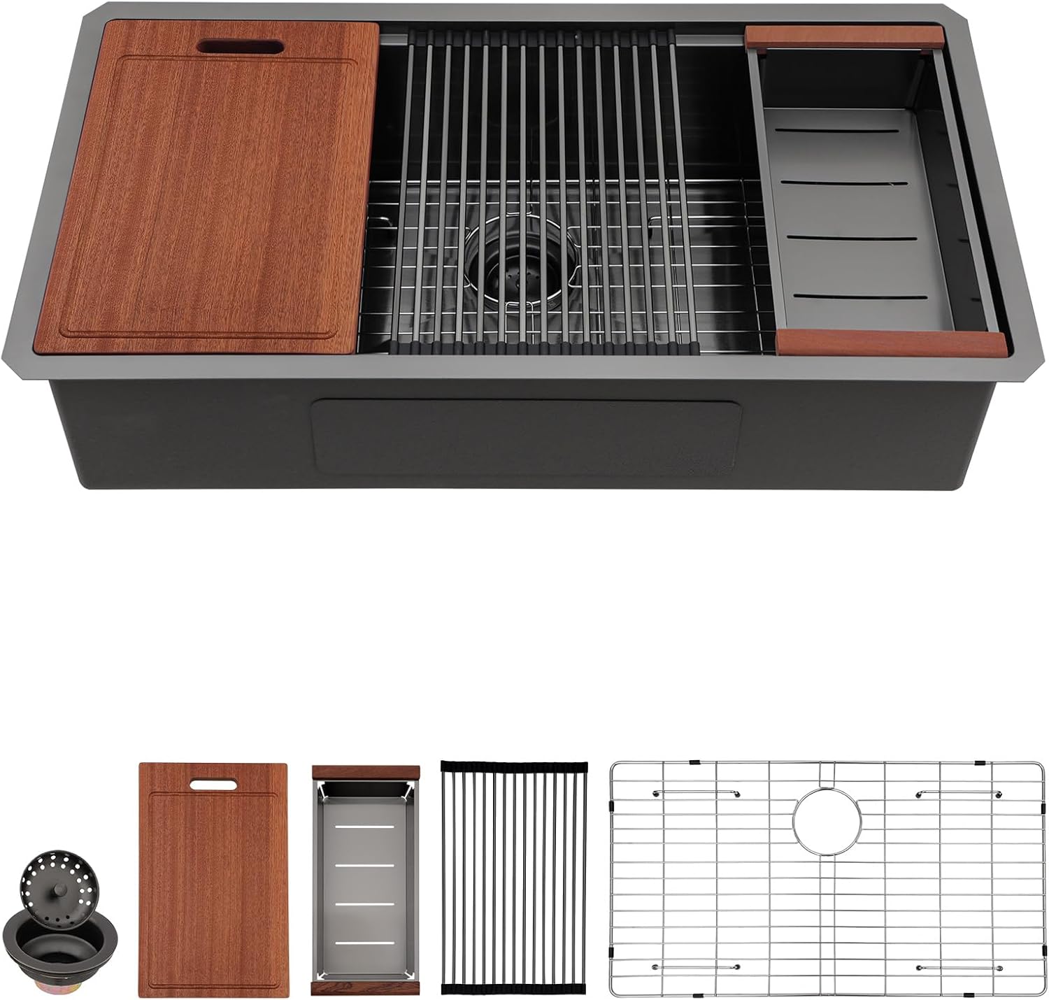 Sarlai 36 Undermount Kitchen Sink Workstation - Durable Design