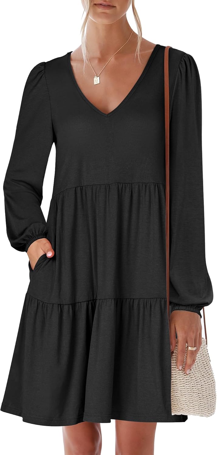 Womens Long Sleeve Dress for Casual Beach Travel Outfits