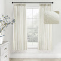 Cream Pinch Pleated Linen Curtains 72 in Length 2 Panels - Cozy Light