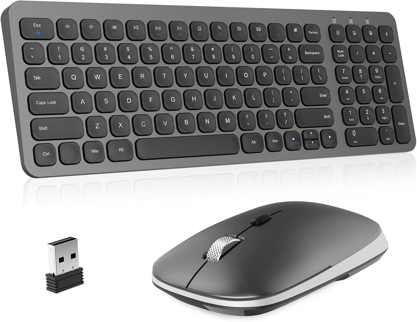 Cimetech Wireless Keyboard and Mouse Combo for Quiet Typing