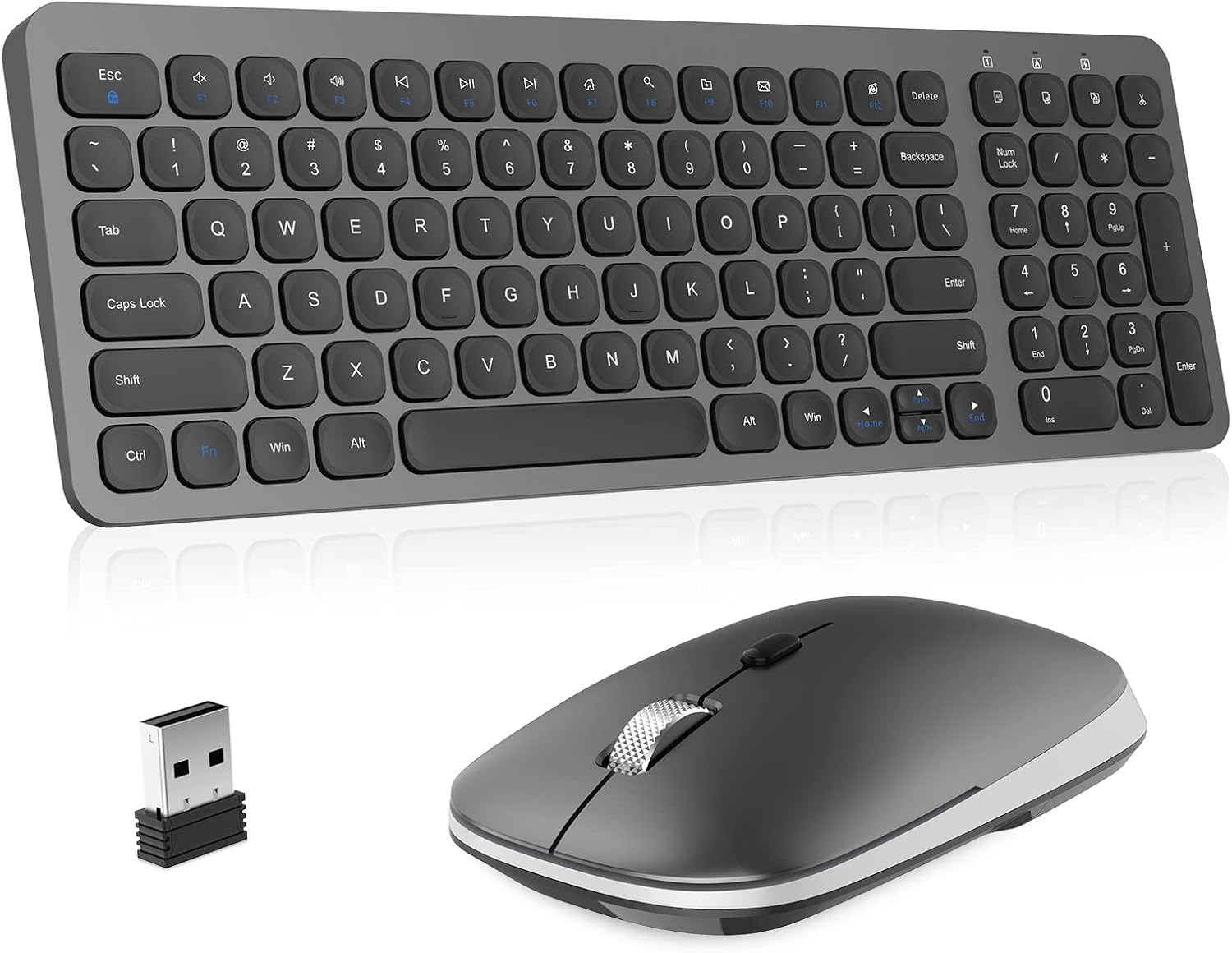 Cimetech Wireless Keyboard and Mouse Combo for Quiet Typing