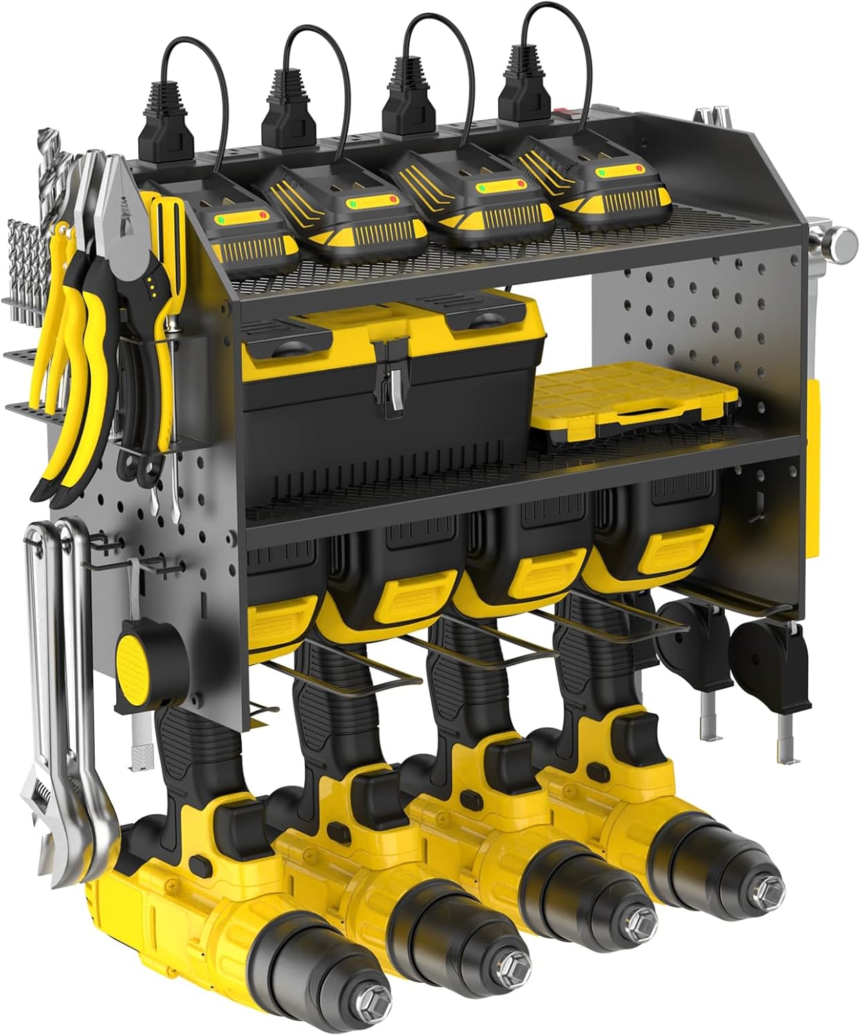 Ultimate Garage Tool Rack with Charging Station