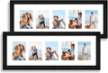 8x24 Picture Frame 2 Pack Rustic Black Wood Frame with Tempered Glass