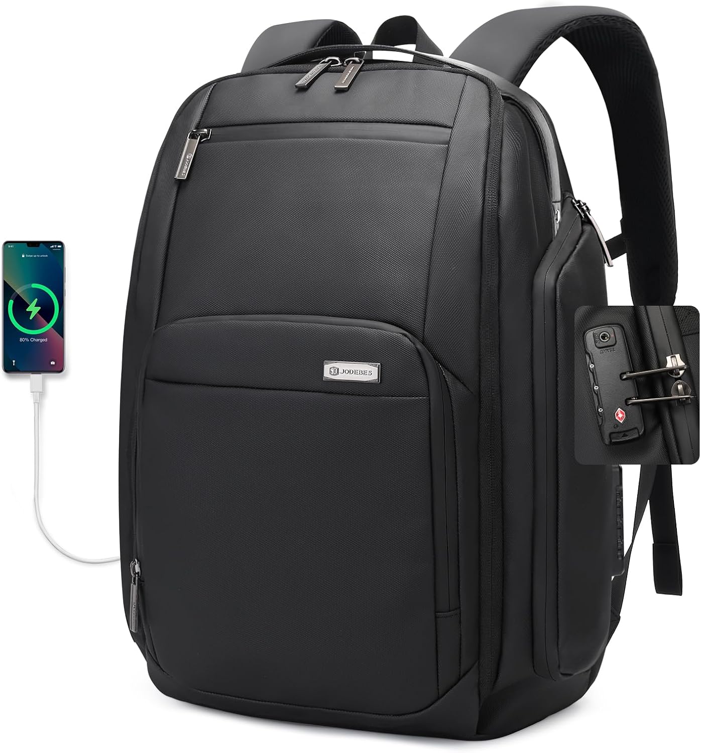 Laptop Backpack with TSA Lock and USB Charging Port for Travel
