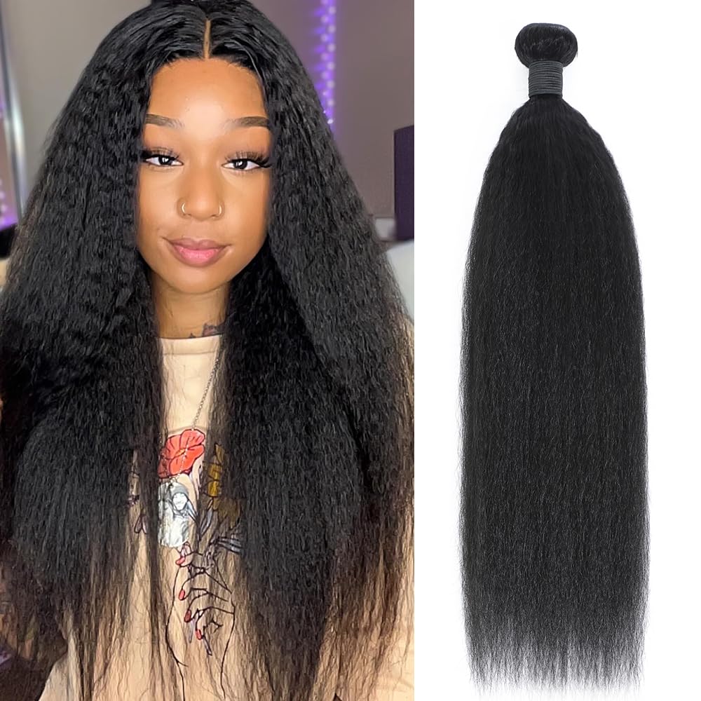 Kinky Straight Bundles Human Hair 22 Inch 12A Brazilian Quality