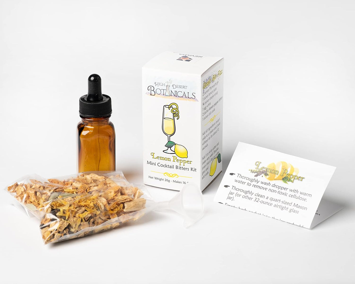 DIY Lemon Pepper Bitters Kit: Craft 200 Gin Fizz! 