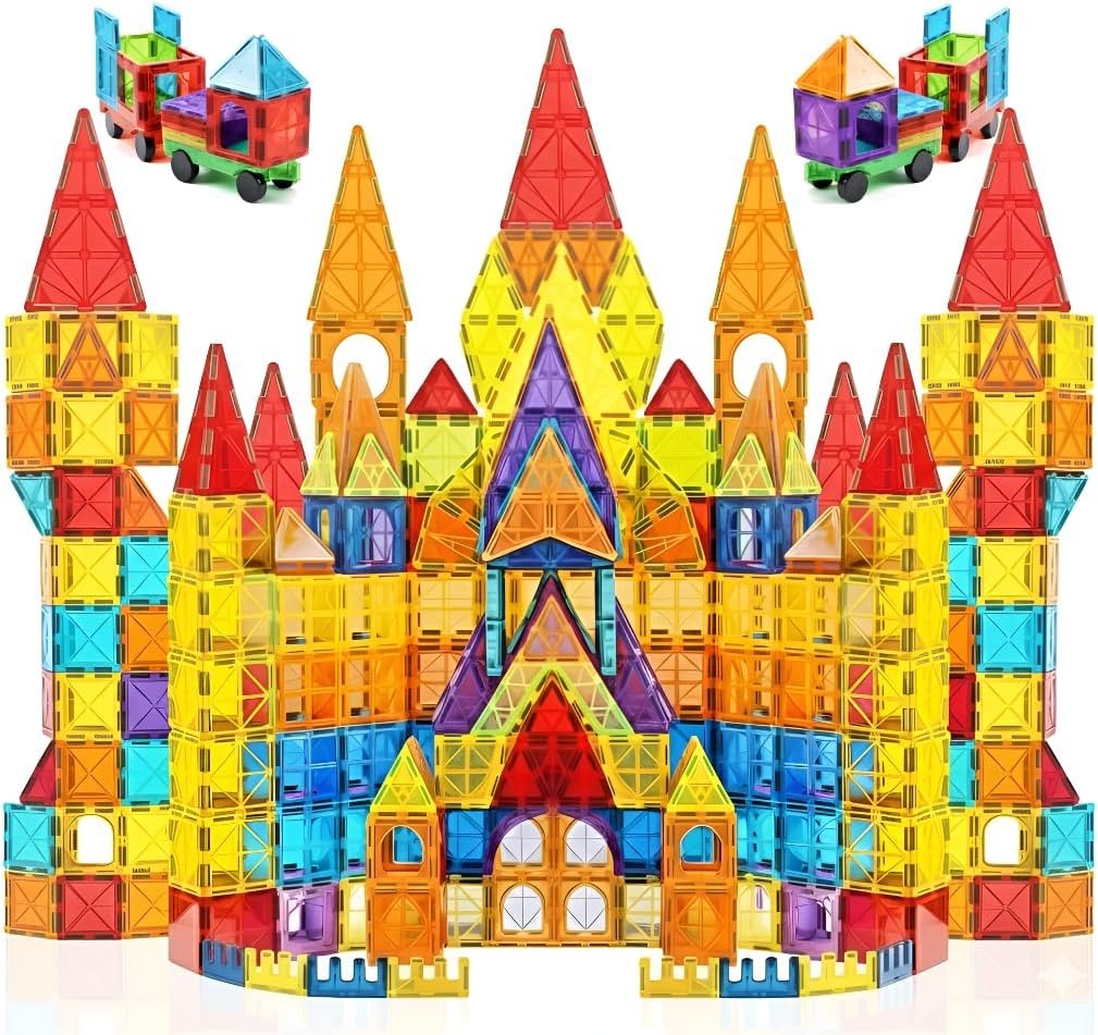 Magnetic Tiles 100 PCS Set with Cars for Creative Kids Play