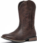 IUV Cowboy Boots For Men Wide Square Toe Western Retro - Durable Fit