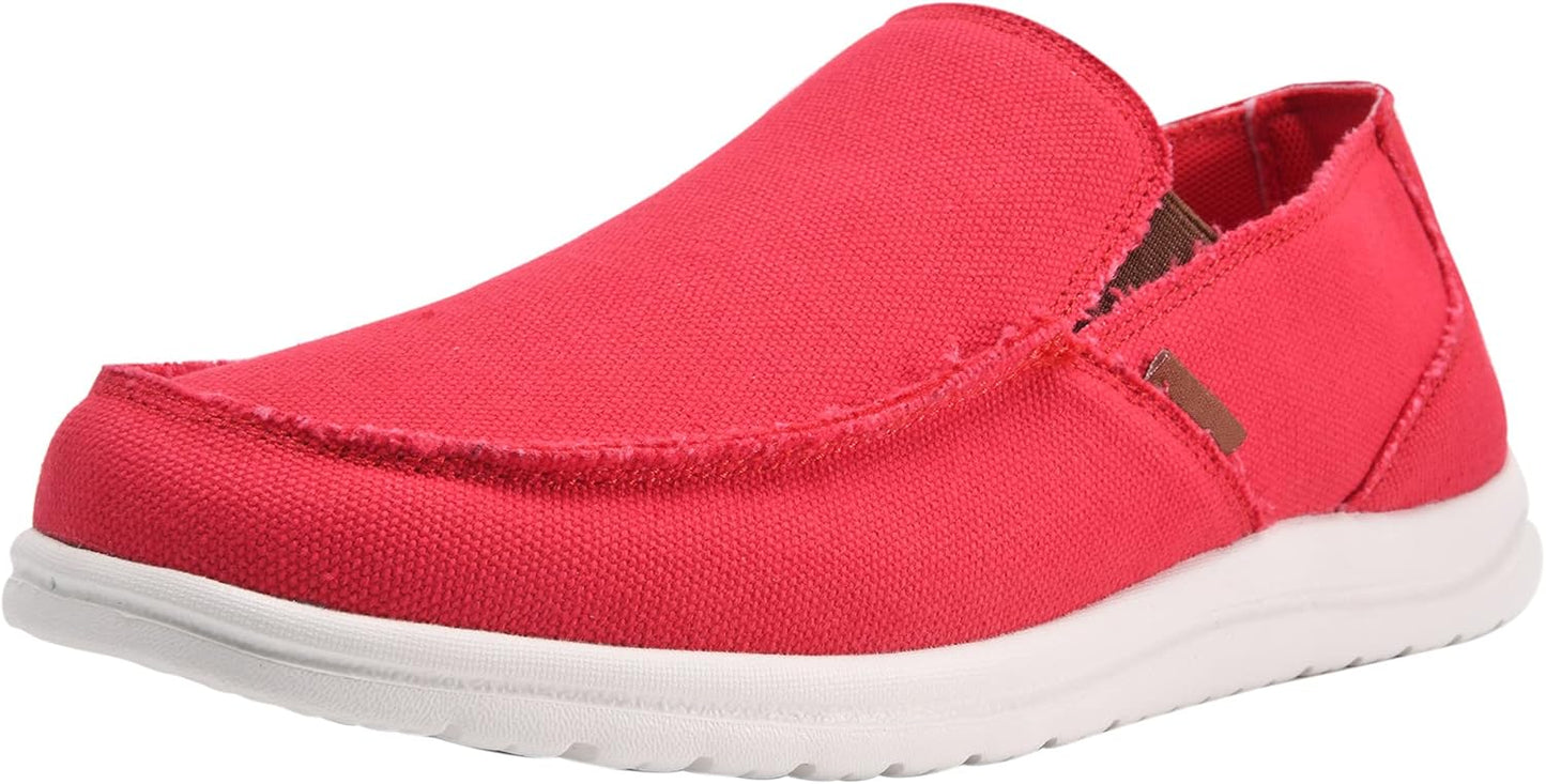 Mens Canvas Shoes Slip On Loafers Lightweight Casual Footwear