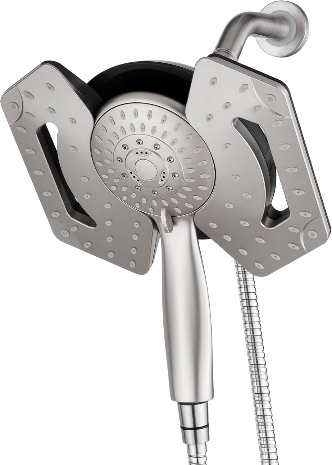Brushed Nickel Shower Head with Handheld: 2-in-1 High Pressure
