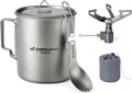 Odoland Titanium Camping Cookware Set: Portable & Lightweight