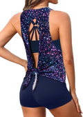 Aqua Eve 3 Piece Tankini Swimsuit for Women - Versatile Athletic Three