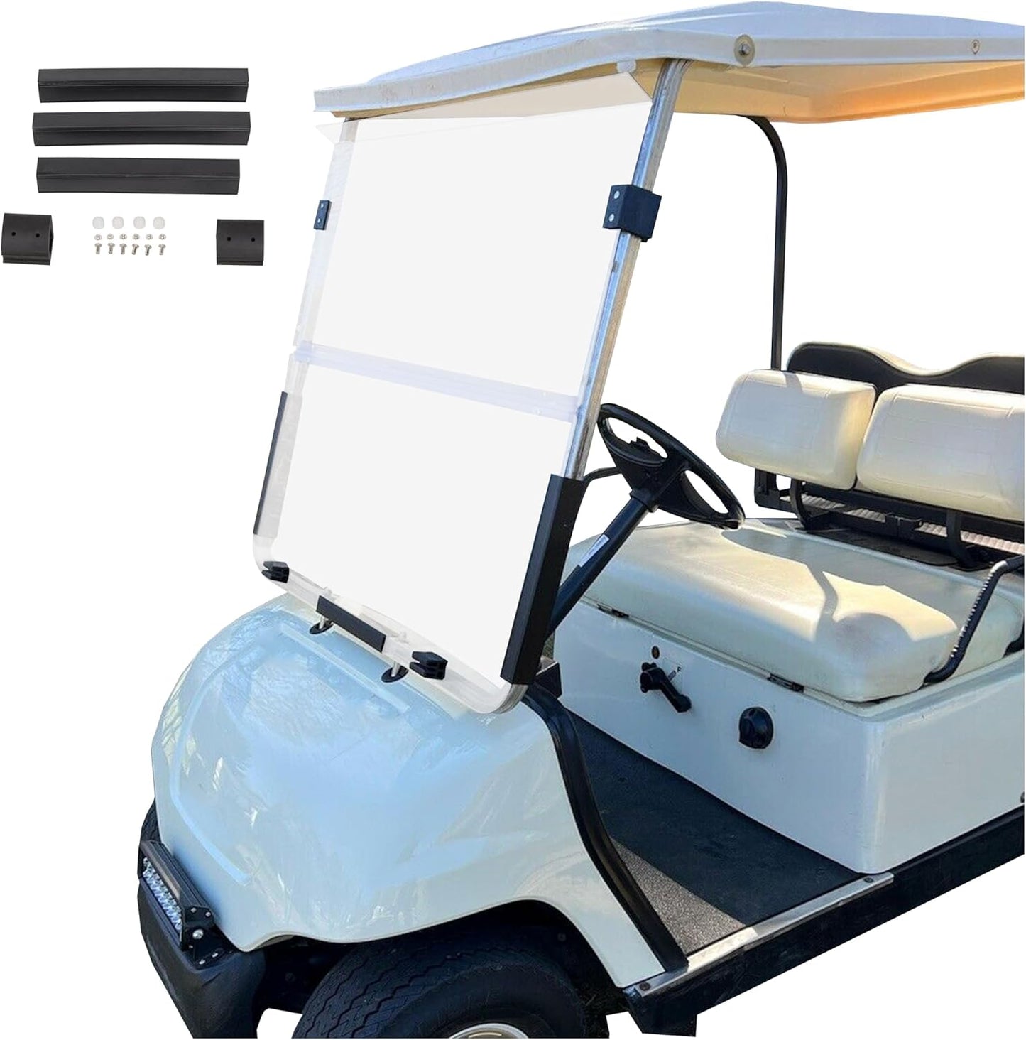 ECOTRIC Clear Windshield for 1995-2003 Yamaha Golf Carts