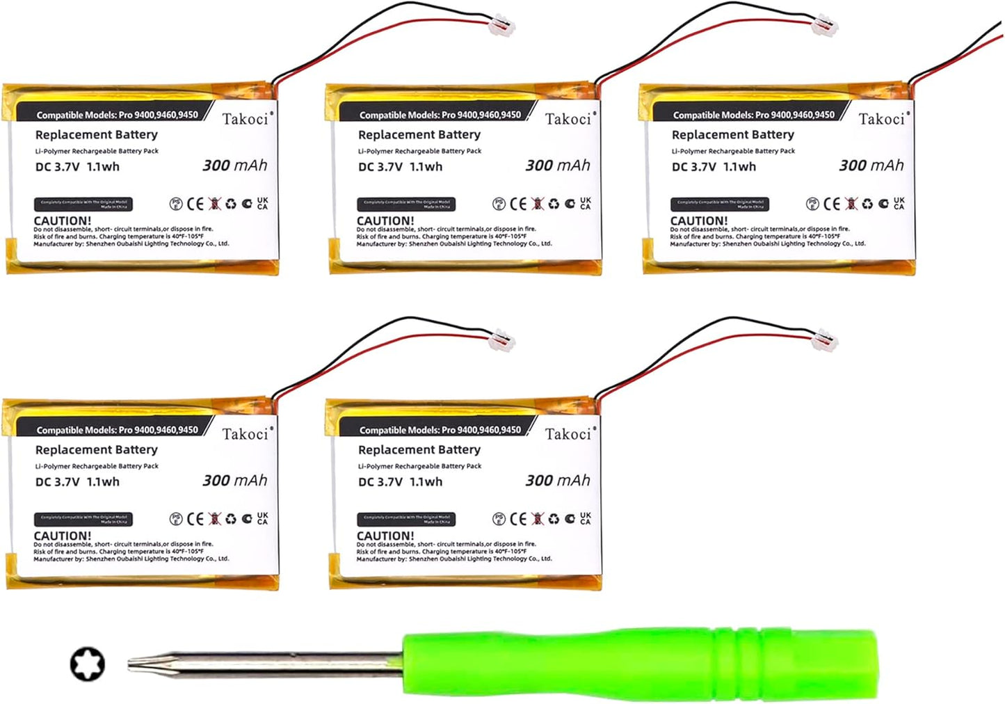 5 Pack Replacement Battery for Jabra Pro 9400 Series Headset