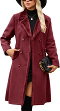 Women's Winter Double-breasted Slim Fit Faux Fur Lapel Coat - Warm