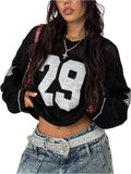 Verdusa Women's Y2k Oversized Crochet Jersey Pullover - Casual Going