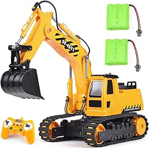 DOUBLE E Remote Control Excavator Toy for Kids Ages 3-10