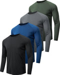 7 Pack Long Sleeve Shirts for Men UPF 50+ - Quick Dry Active Tees Sun
