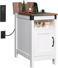 WLIVE End Table with Charging Station for Living Room and Bedroom