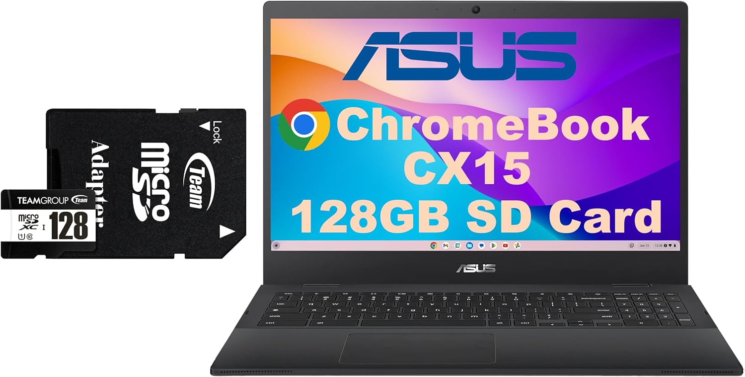 ASUS CX15 Chromebook with 15.6 FHD Display and 192GB Storage