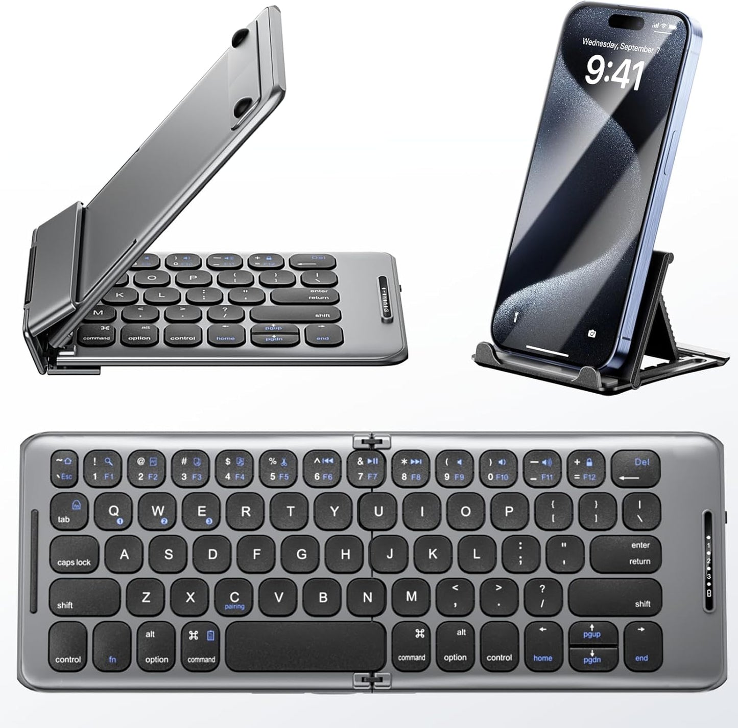 Portable Foldable Bluetooth Keyboard: Ultra Slim & Versatile