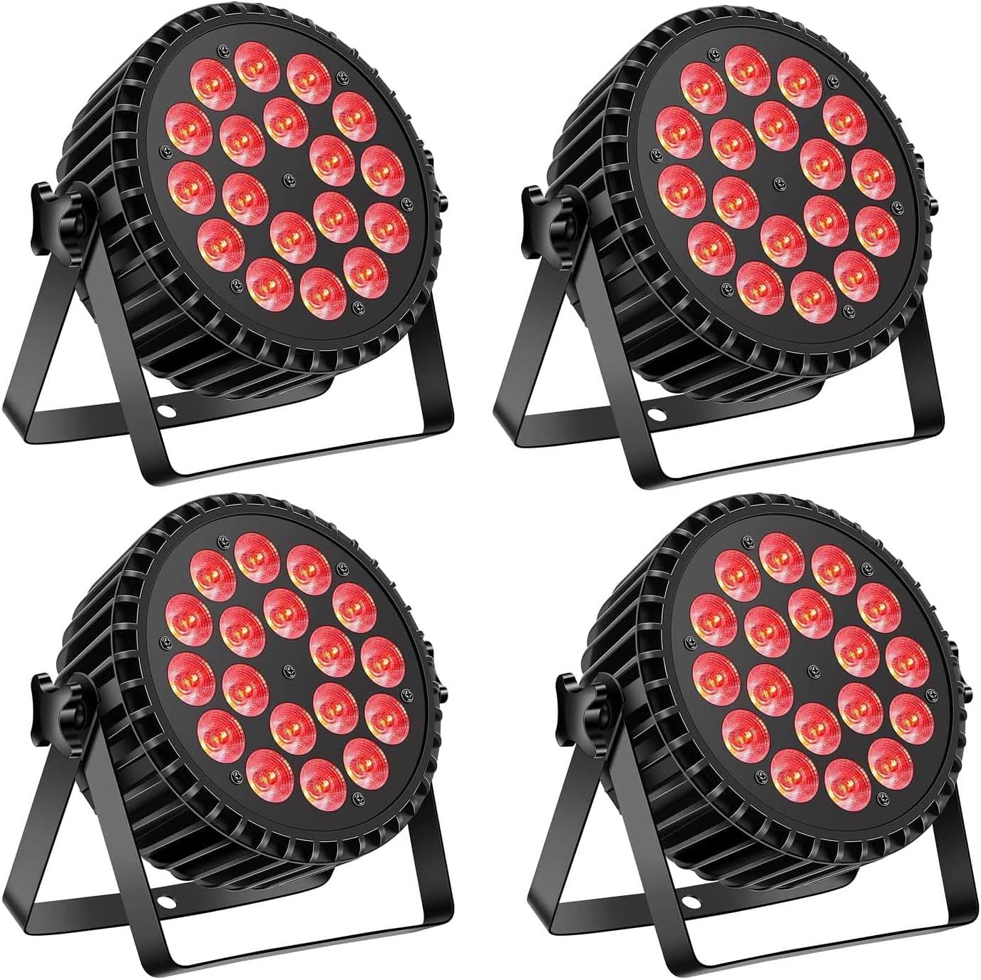 U`King Stage Par Lights: 18X12W RGBW LED DJ Lighting Set