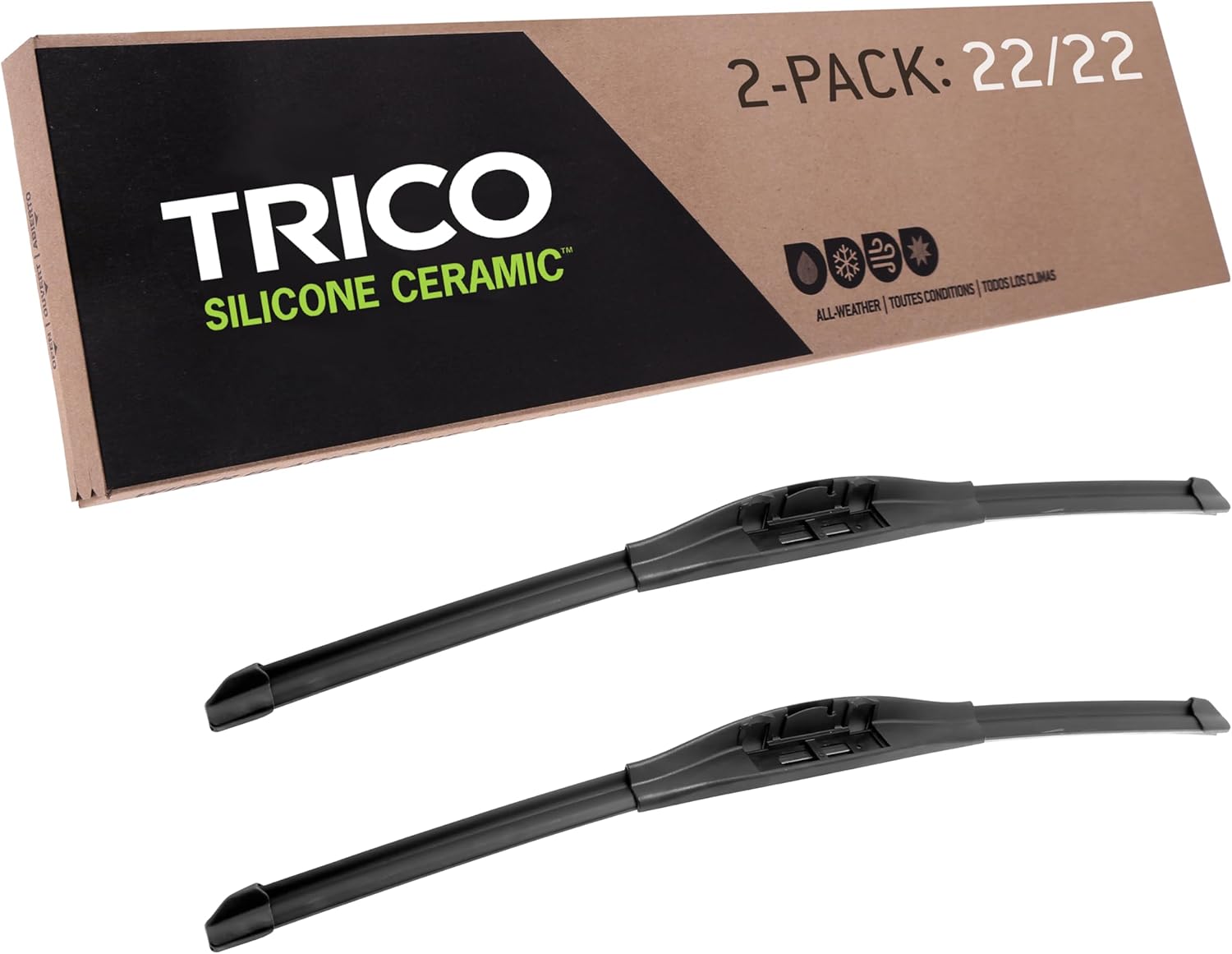 TRICO Silicone Ceramic 22 Inch Wiper Blades for All Weather Use