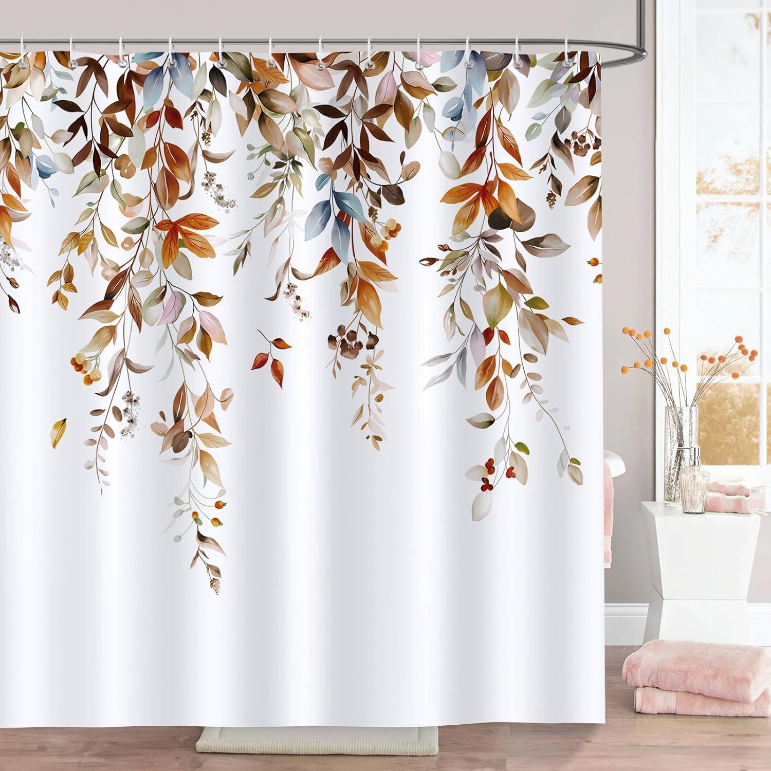 Waterproof Eucalyptus Shower Curtain Set