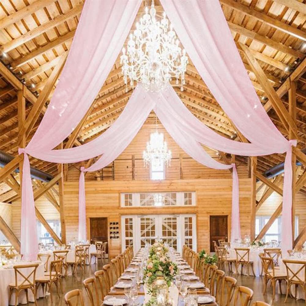 MoKoHouse Dusty Rose Wedding Ceiling Drapes for Decor