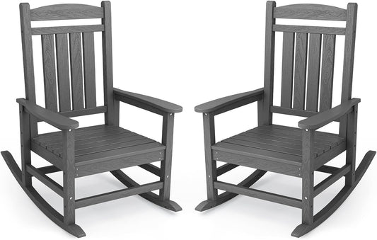 Oversized Outdoor Rocking Chair Set of 2 for Total Relaxation