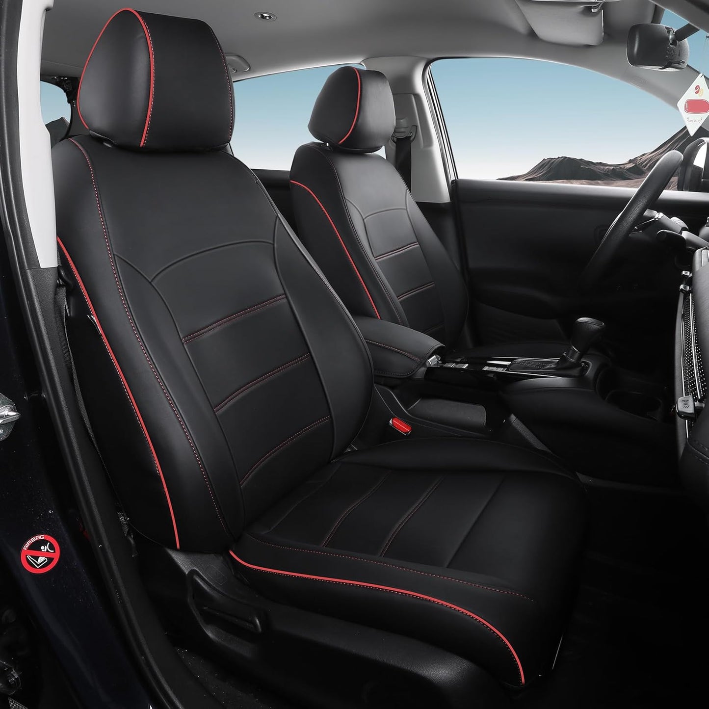 Custom Leather Seat Covers for Honda HRV 2016-2022 - BlackRed