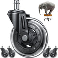 Casters Office Chair Wheels Replacement - Quiet 3in Rubber Set of 5