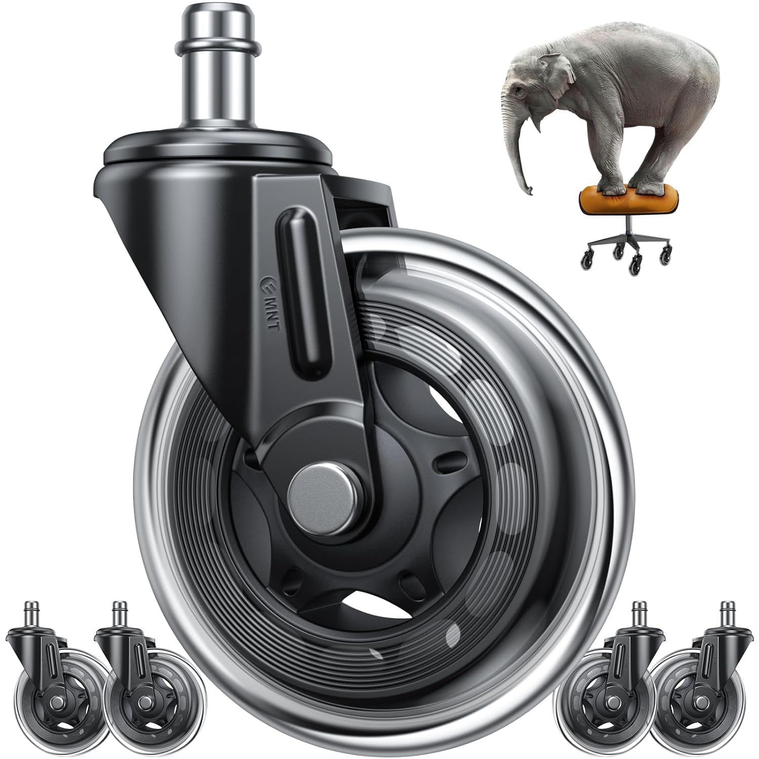 Casters Office Chair Wheels Replacement for Smooth Rolling