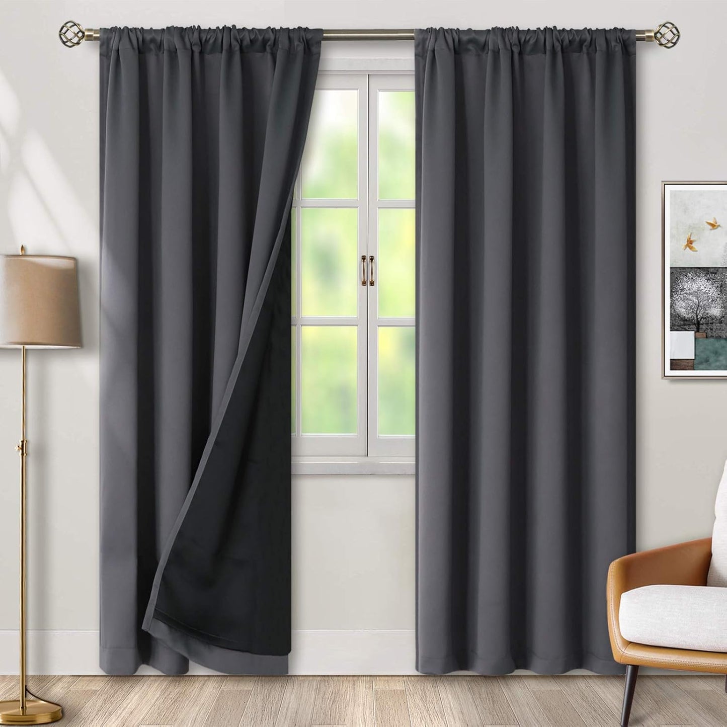 BGment Grey Blackout Curtains for Complete Room Darkening
