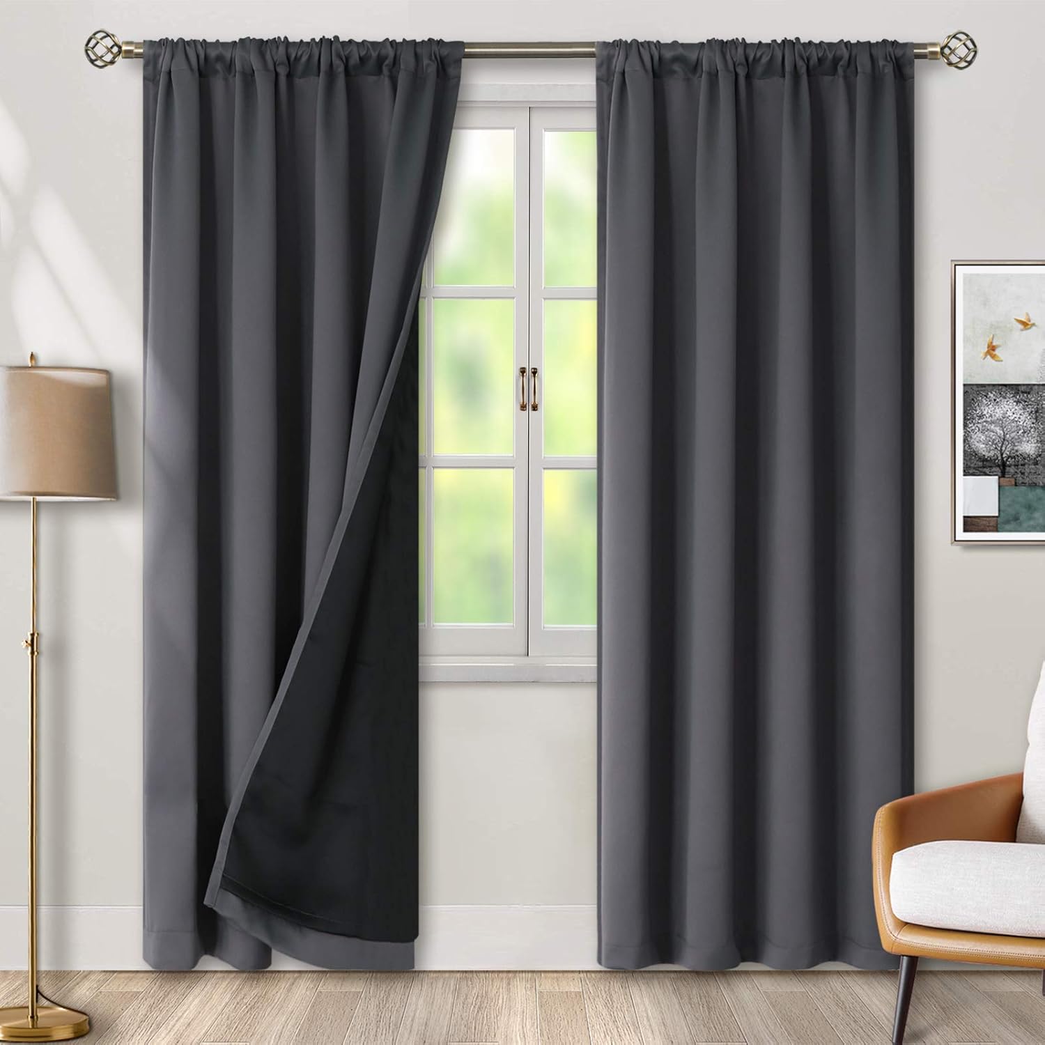 BGment Grey Blackout Curtains for Complete Room Darkening
