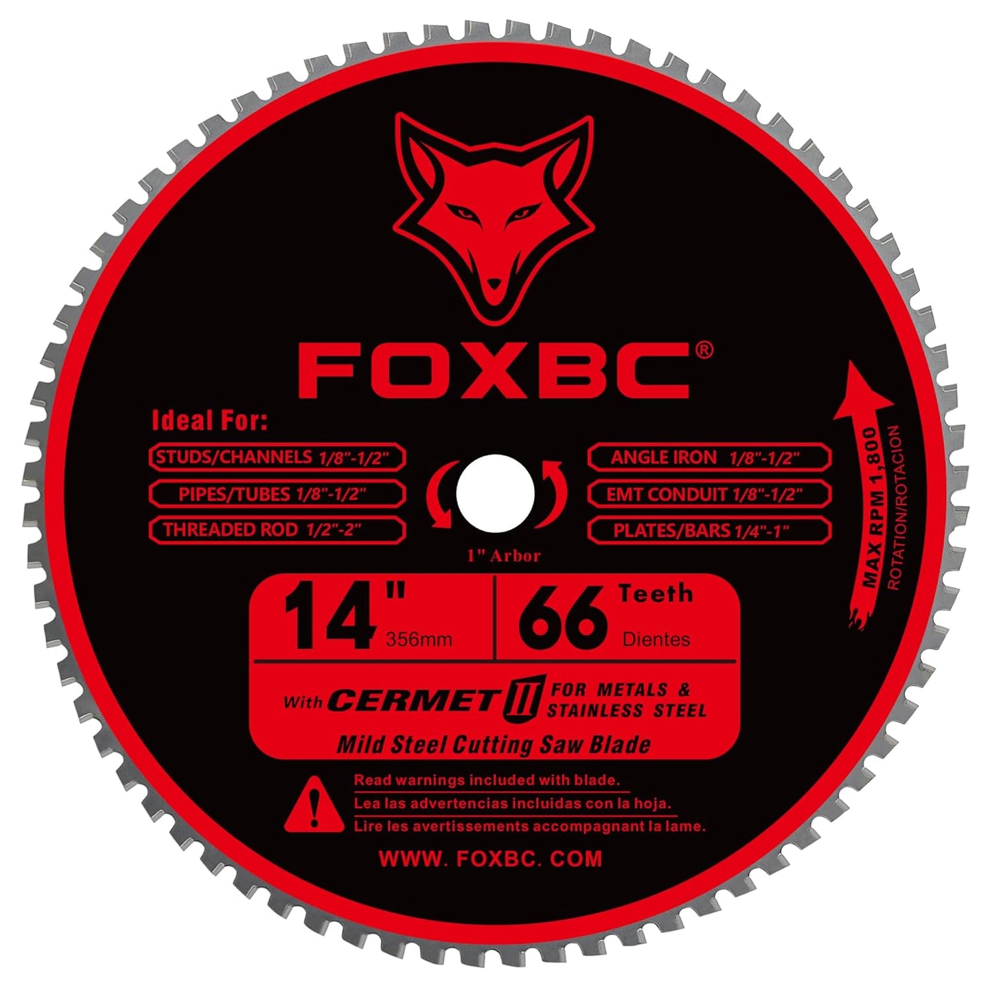 FOXBC 14 Inch Metal Cutting Saw Blade for Precision Cuts