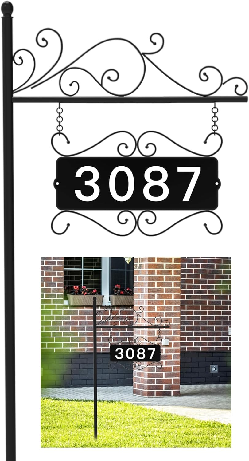 Personalized Metal Address Sign for Home and Garden Use