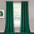 Emerald Green Velvet Curtains 84 in Blackout Panels - Luxury Thermal