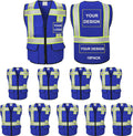 Reflective Vest Class 2 Safety Vests ANSI with Pockets Zipper - High