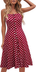 Women's Cotton Spaghetti Strap Midi Sundress - Solid Black