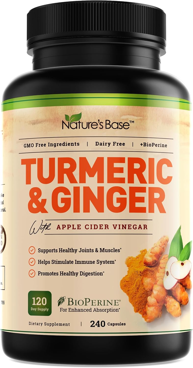 Nature's Base Turmeric and Ginger Supplement for Wellness Support
