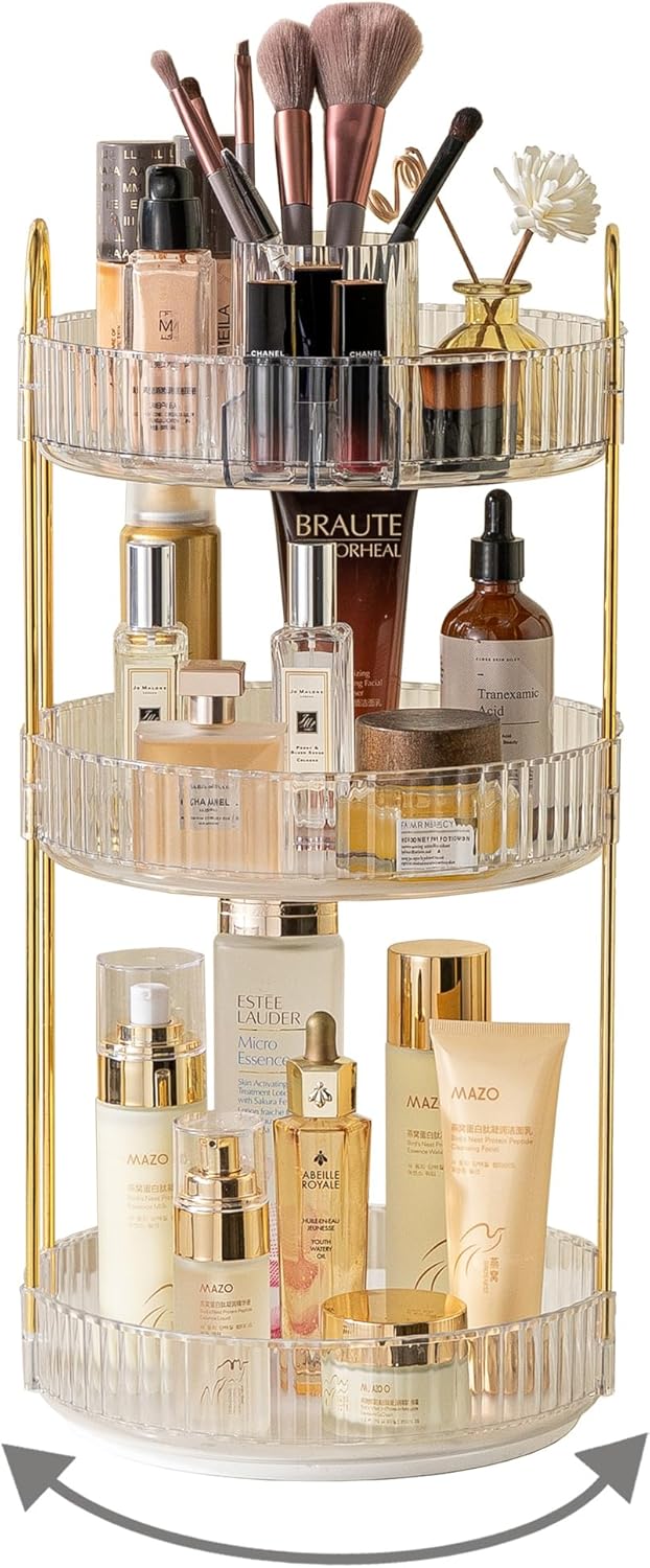 360 Rotating Makeup Organizer with Large Capacity for Beauty