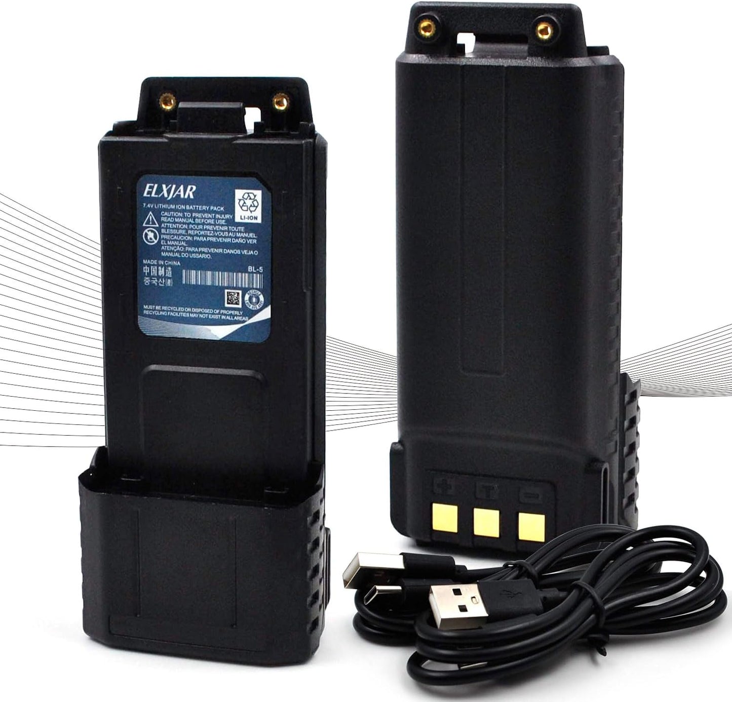 7.4V 2600mAh Extended Battery Replacement for Two-Way Radios