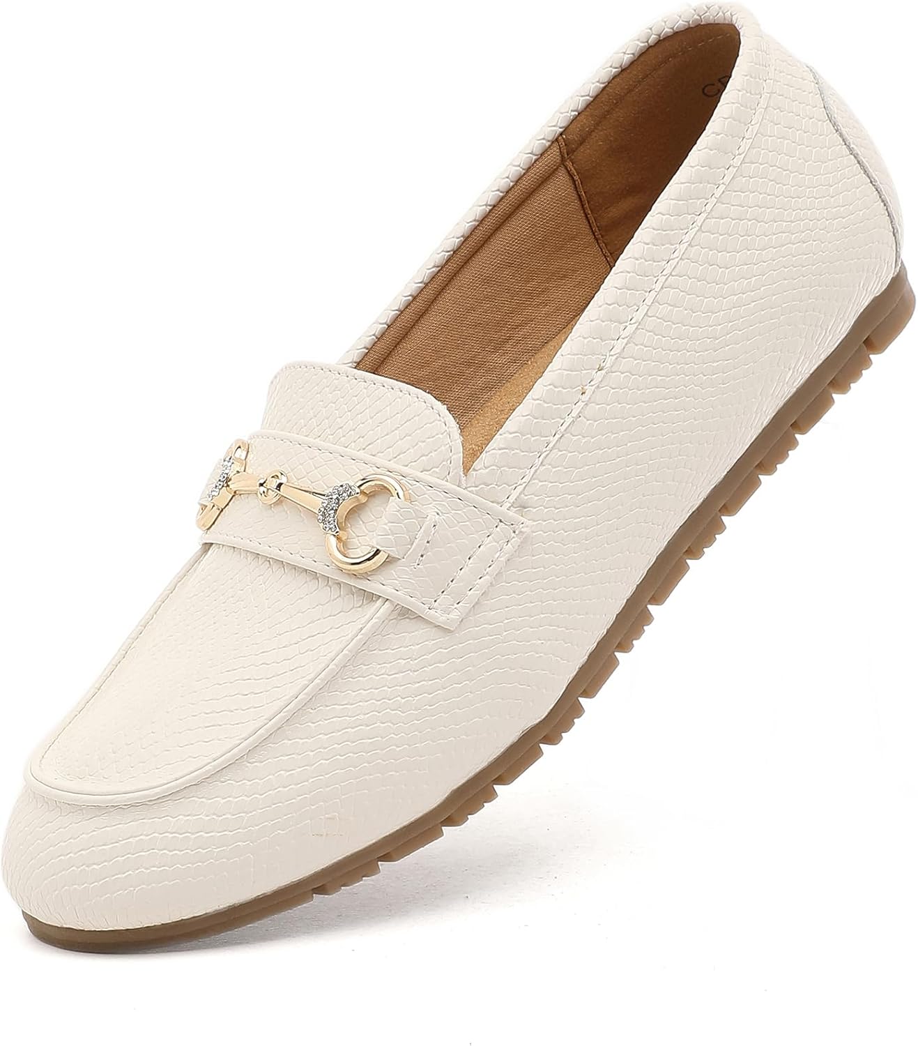 Women's Wide Loafers Casual Slip on Flat Shoes for Comfort