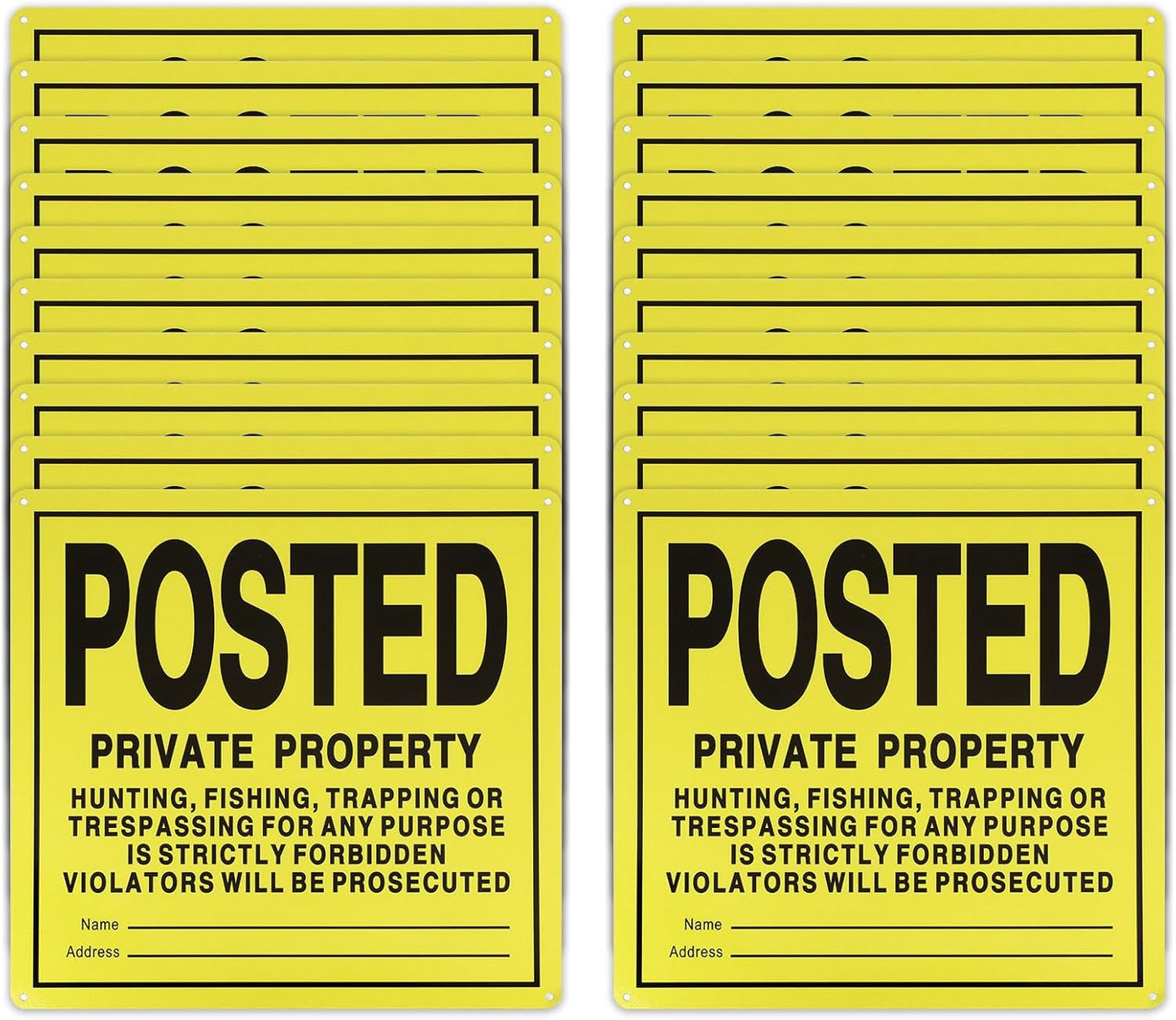 20Pcs No Trespassing Signs for Outdoor and Indoor Use