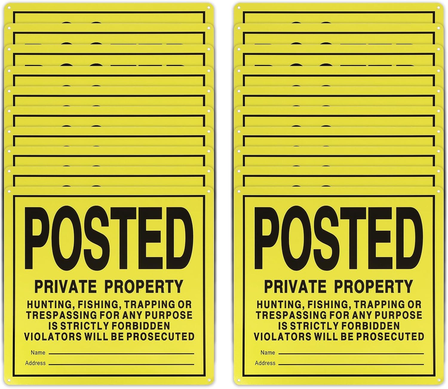20Pcs No Trespassing Signs for Outdoor and Indoor Use