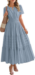 Womens Summer 2025 Midi Maxi Dress - Lightweight Boho with Pockets